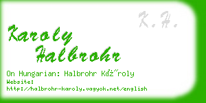karoly halbrohr business card